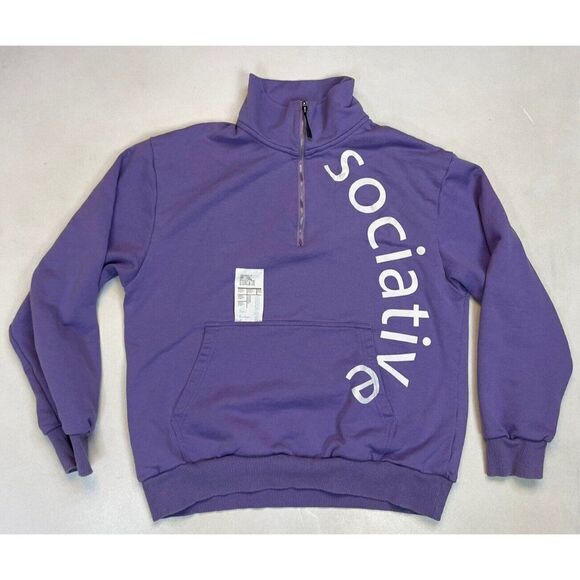 Taka Original Sociative 1/4 Zip Sweatshirt Men Large Purple - Picture 1 of 7